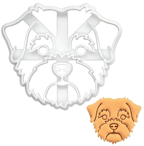 BAKERLOGY Norfolk Terrier Face Cookie Cutter - Detailed Biscuit Cutter Design for Baking and Crafts, Ideal on Fondant, Dough, Clay