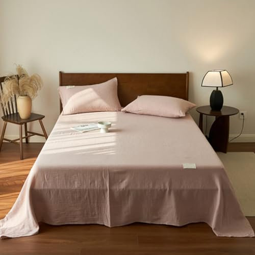 HAIBA Bettlaken ohne Gummizug 245x270 cm Rosa Baumwoll Decke Edele und kuschelig weiche TV-Decke Couchdecke Sesseldecke Wendedecke bettüberwurf