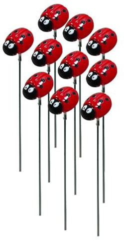 Chaies 10 spine decorative da giardino, coccinella, coccinella, decorazioni e scultura – cartello primaverile cortile decorativo per piante