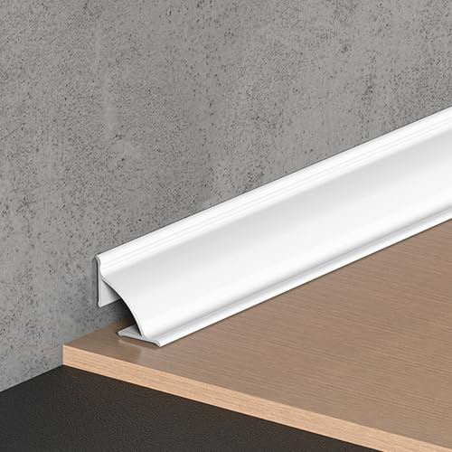ZZLQIAN Aluminum Scotia,Laminate,Floor,Tile, Wall Corner, Beading & Skirting Board Trim Strips,Caulk Strip,Quadrant Trim,90cm x6 Lengths,Floor Edging Strip, Edging for All Types of Flooring,White