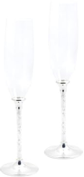 2 Copas de Cava con cristales 26.5 cm. alto