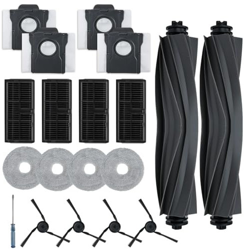 BAMBOOST Set di 21 accessori per robot aspirapolvere Dreame X40 Ultra Complete/ X40 Ultra/X40 Master/ L40 Ultra Robot, 2 spazzole principali, 4 filtri, 4 tamponi, 4 sacchetti per polvere, 6 spazzole