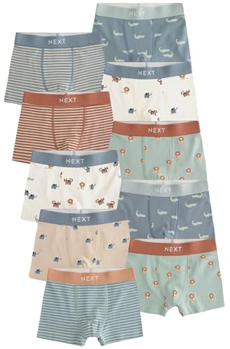NEXT Jungen Unterhosen im 10er-Pack Mini Safari Print 92-98