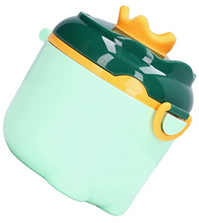 Babymilchpulver Dispenser mit Behälter und Löffel für Unterwegs | Kunststoff, Gelb und Grün, Leicht und Auslaufsicher, für Reisen und Draußen