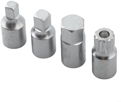 Set di 4 chiavi a bussola per scarico dell'olio per viti del cambio, 38, per M16, H17, S8, S10