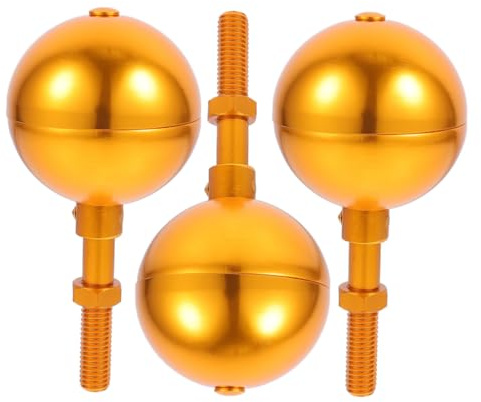 ROMISBABA 3pcs Gold Aluminum Flagpole Finial Threaded Outdoor Flagpole Ball Topper with High Gloss Corrosion Resistant for Telescoping Poles at Schools Parks Government Buildings