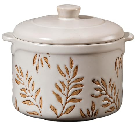 Jaamyears Kleine Zwiebelsuppenschalen, 500 ml, Suppentasse mit Griffen und Deckel, Keramik-Suppentöpfe, ofenfest