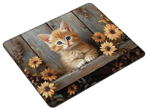 Tapis de Souris Animal Tapis Souris Gaming Fleur Mouse Pad avec Bords Cousus et Base en Caoutchouc Antidérapant, Petit Portable Mousepad pour Gamer, PC, Ordinateur Portable, Bureau 40 x 30 cm S0-205
