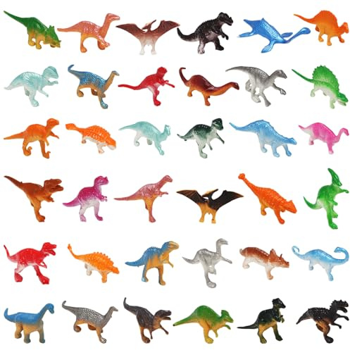 JOYSKY Mini Dinosaur Figures, 48 Pcs Plastic Dinosaurs Toys for Kids Boys & Girls Birthday Gift, T-rex, Stegosaurus, Pterosaur Party Bag Fillers for Kids