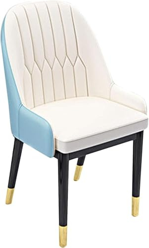Vintage matstolsset med sammetssits, metallben, fåtölj med ryggstöd och stoppat kök(White+blue)