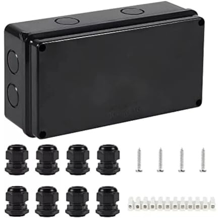 FUBESK IP65 Waterproof Junction Box, ABS Electrical Enclosure, 150x110x70mm, for Outdoor Wiring and Cable Connections