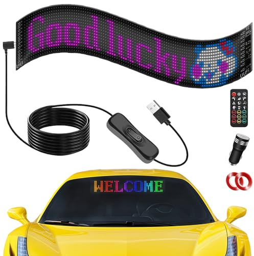 Kensbro 12 * 59.5cm LED Augen für Auto, LED Augen für LKW | Programmierbar Devil Eyes mit APP-Steuerung und Fernbedienung für Text Auto LKW