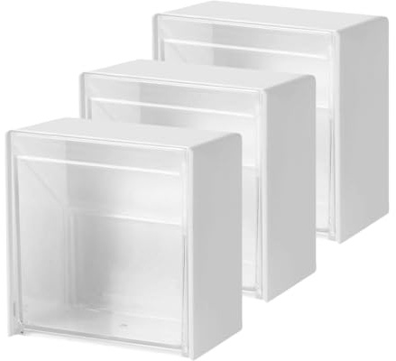 GOOHOCHY Contenitore a Parete per Bagno 3 Pezzi, Organizer Porta Cotton Fioc e Dischetti di Cotone, Dispenser da Muro Salvaspazio in Materiale Resistente Bianco per Zona Lavabo