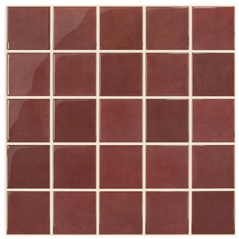 COMSTICKC Dickere 3D Fliesenaufkleber Klebefliesen Küche Rot,10-Stück | 30,5x30,5 cm 3D Wandfliesen Vinyl Fliesen Selbstklebend Wandverkleidung Bad RV Küchenrückwand