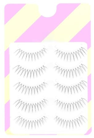 1 Set Artificial Eyelashes 3D Effect Magnify Eyes Transparent Stem Soft Handmade V-shaped Extension Eyelashes for