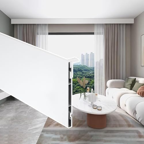Generico Pannello per mantovana per Tende in Alluminio - 3,0 m (9,8 Piedi) Montaggio a soffitto Cornice per Finestra, Cornice Oscurante Decorativa, Elegante complemento d'arredo per Tende