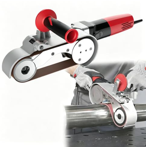 Levigatrice A Nastro Per Tubi 1100 W, Lucidatrice Per Tubi Con 6 Velocità Variabili, Blocco Interruttore Per Cambio Rapido Del Nastro, Ideale Per Acciaio Inox, Ferro E Alluminio
