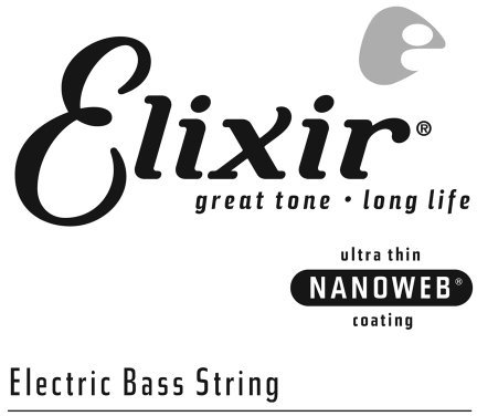 Elixir® Saiten Nickel-Wound E-Bass Einzelsaite mit NANOWEB® Beschichtung, Long Scale (.085)