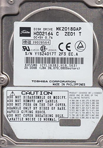 Toshiba MK2018GAP, HDD2164 C ZE01 T, 20GB IDE 2.5 Festplatte