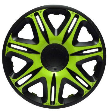 ZentimeX Z732966 Radkappen Radzierblenden universal 14 Zoll Green-Black