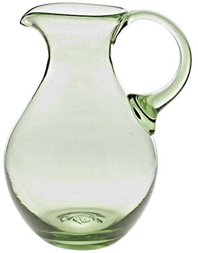 Krug Kanne Biedermeier Henkelkrug Waldglas Grün 1.700 ml H 23 cm Traditioneller Thüringer Style