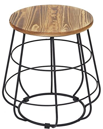 Mendler Sitzhocker HWC-A80, Industriedesign, Echtholz, Ø35cm | Hocker, Aufbewahrung