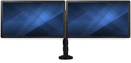 StarTech Dual Monitor Mount 13in to 27in, VESA, Black (ARMBARDUOG) | Supports Monitors 13 to 27 (8kg/17.6lb), Desk Clamp or Grommet-Hole Desk Mount for Dual VESA Monitors, Adjustable