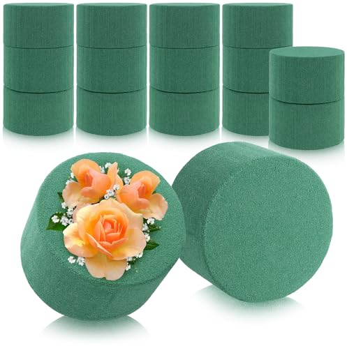 com-four® 16x spugna floreale per composizioni floreali a forma di cilindro Ø 8 cm - spugna floreale per fiori freschi - spugna floreale per creazioni per matrimoni, Pasqua e compleanni
