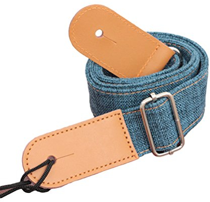 Healifty Ukulele Gurt Ukulele Strap Ukulelengurt verstellbar bequeme mit Lederband Ende für akustische E-Gitarren Ukulelenteile (blau) Gurt Für Ukulele Gurt Für Ukulele