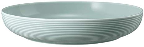 Seltmann Weiden Beat Color Glaze Foodbowl | 28 cm | Schale für Desserts, Suppen und Salate | Rillen-Relief | Porzellan | Arktisblau