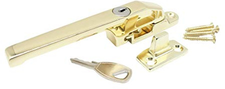 Window Fastener Locking Handle | Brass Effect | Pack of 1