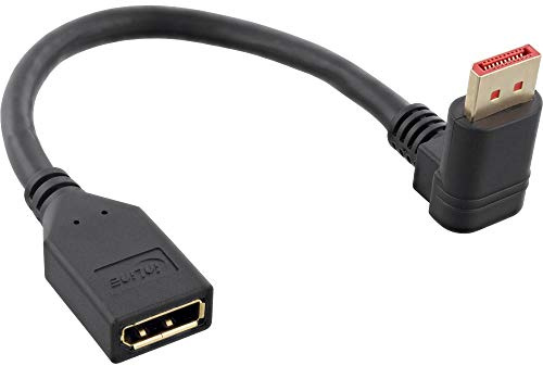 InLine® DisplayPort 1.4 Câble adaptateur ST/BU 8K4K coudé vers le bas Noir/doré 0,15 m