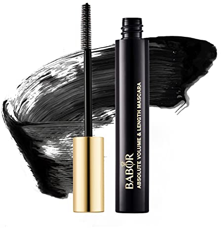 BABOR MAKE UP Absolute Volume Mascara black, Volumen-Wimperntusche für mehr Dichte, Fülle & Länge, Fake-Lash-Look, mit Silikon-Bürste, 10 ml