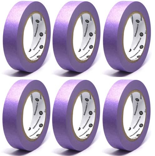 klebemeister® SENSITIV SOFT - Ultra Schonendes Professionelles Abklebeband Malerband ⎥ 6x Rollen je 25mm x 50m = 300m