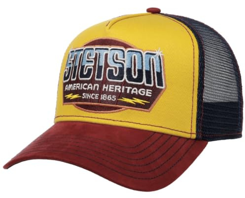 Stetson New Master Trucker Cap Herren Baumwolle Atmungsaktiv Größenverstellbar Sommer Winter gelb One Size