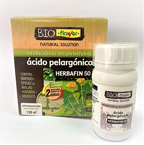 Acido Pelargonico 50% 250ml (150m2). Herbicida total de origen natural contra malas hierbas, algas, musgos.. flower