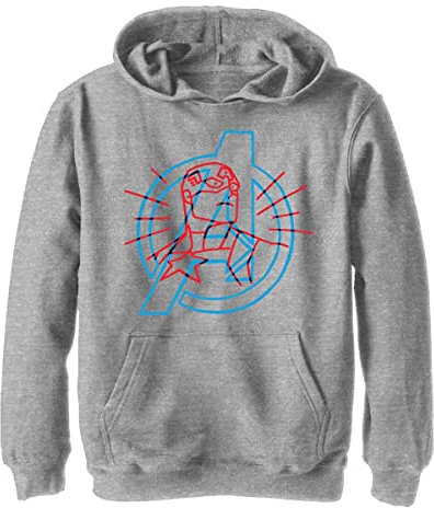 Marvel Avengers Classic - Cap Doodle Avengers YTH Hoodie Heather grey 5/6