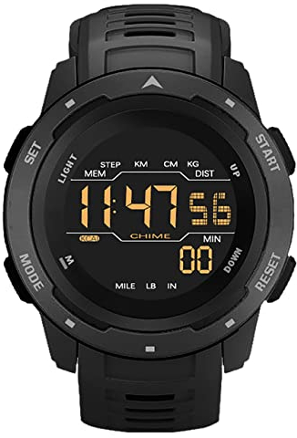 Uhren Herren Digital Sport Militär Smartwatch Schrittzähler ohne app und Handy,Kalorienzähler Armband,Timer Chronograph Wecker LED Stoppuhr 5 ATM Wasserdicht Junge Fitness Laufuhr Tactical Watch