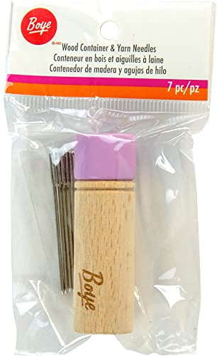 Boye Wood Container with Purple Lid Crochet Accessory, Size 18, Multicolor 7 (42-40039)
