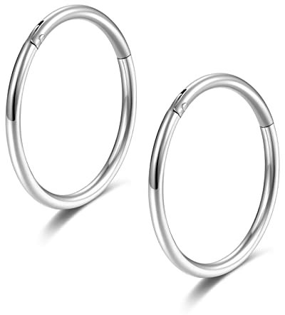 20g Piercing Naso Orecchini Acciaio Chirurgico Piercing Septum Anello Per Piercing al Setto Trago Helix Orecchino a Cerchio Cartilagine Daith Orecchini Donna Uomo 9mm