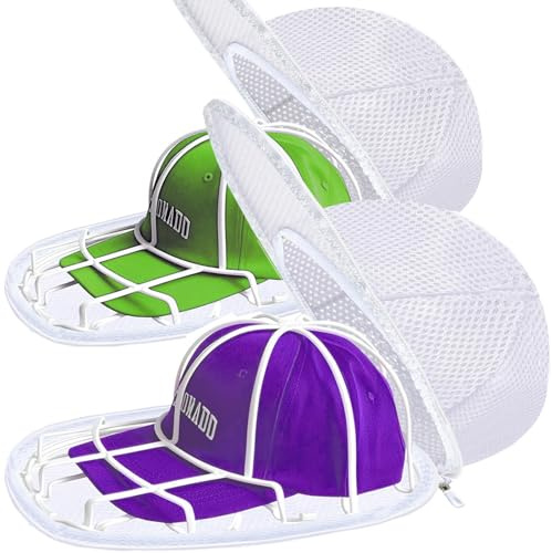 KISYONGUS Hutwascher für Baseballkappen, Hutreiniger für Baseballkappen, Ballkappe Schutz Waschen Waschmaschine Rahmen für Flache & Gebogene Hüte für Spülmaschine (3 Sets,Weiß)