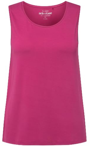 Ulla Popken Top, elástico, Abertura Lateral, crepé, Selection Fucsia Rosa 54+ 666765815-54+
