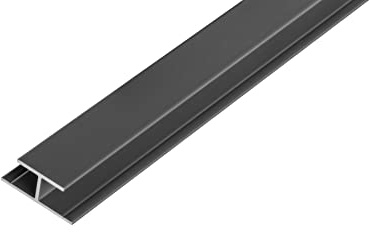 S-Polytec Aluminium H- Profil, Alu Verbindungsprofil, Aluprofil H für Doppelstegplatten, HPL- Platten 8mm, ANTHRAZIT, verschiedene Längen Größen (8mm Anthrazit, H- Profil (1 Meter), 1)