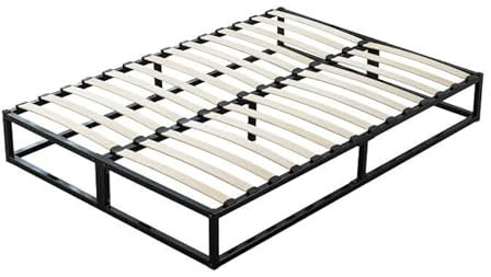 DEWINNER Metal Platform Bed Frame,4ft6 Double Mattress Foundation, Wood Slat Support, Underbed Storage for Kids Teenagers (Double)