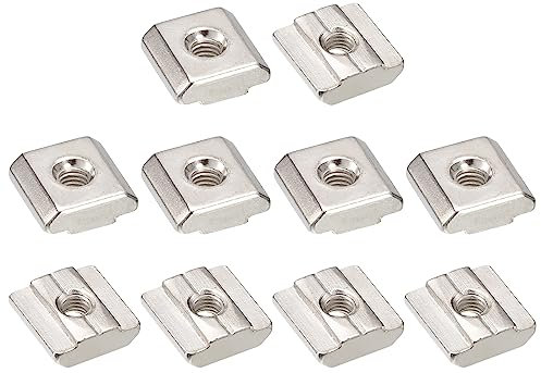 sourcing map T Nuts, 30pcs - Nickel Plated Carbon Steel T Slot Bolts, 3030 Series M5 Hammer Head Fastener, Sliding T Nuts for Aluminum Extrusion Profile (Silver)