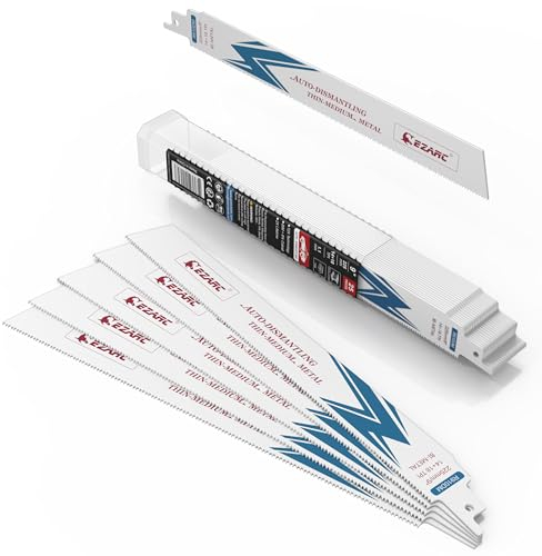 EZARC Lame per sega alternativa 25 pezzi Lame per sega bimetallica da 225 mm sega alternativa, 14+18 TPI per metallo per taglio acciaio, accessori per sega alternativa