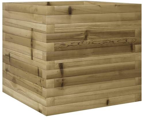 vidaXL Jardinière 50x50x45,5 cm Bois de pin imprégné, jardinière d'extérieur, bac à Fleurs, boîte à Plantes, jardinière de terrasse