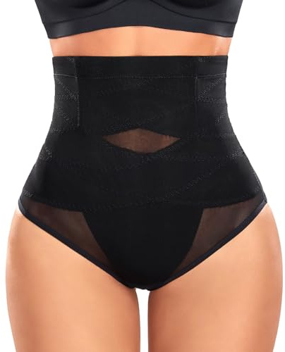 CMTOP Tanga Faja Reductora Mujer Braguitas Moldeadoras sin Costuras Alta Cintura Bodies Faja InVisible Vientre Plano Cómodo XXL (Negro, XXL)