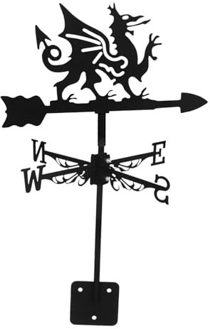 Happyyami Vane Décoratif Métal Rétro pour Jardin Indicateur De Direction du Vent Ornements Extérieurs pour Ferme Et Pavillon Outil De Mesure Météo