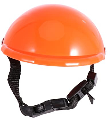 GRIRIW Haustier Sicherheitshelm Welpenhelm 5 Zoll Orange Weiche Polsterung Sonnenschutz Regenhut für Kleine und Mittlere Hunde Outdoor Spaziergang Zubehör